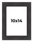 10x14 Traditional Picture Frame with UV-Resistant Acrylic & Acid Free Backing, Available in 3 Finishes - Black, Brown, Gold